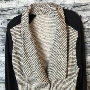 Halogen Bouclé & Knit Drape Collar Jacket